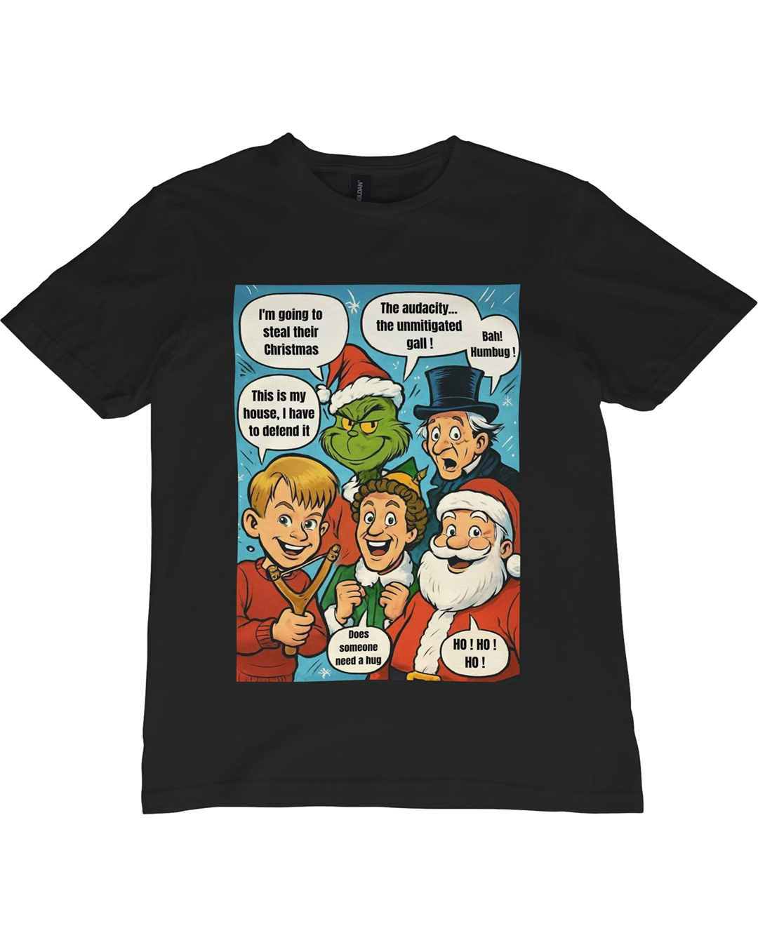 Christmas Movie T-Shirt Comic-Style – Funny Holiday Group Graphic Tee