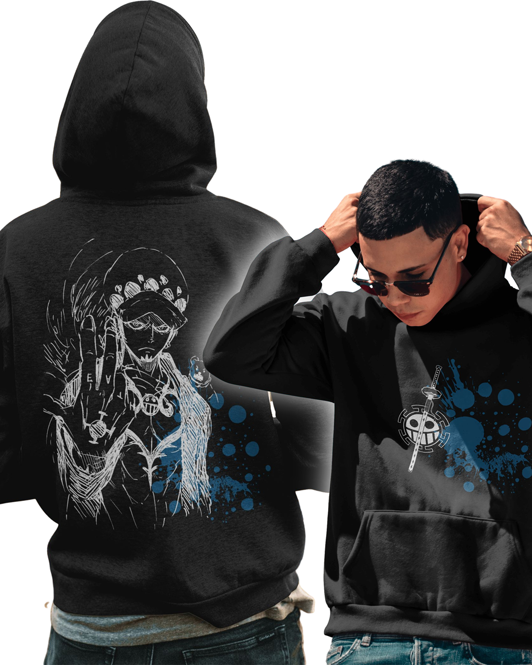 Oversized Graphic Trafalgar Law Hoodie ā Bold Anime Print | Anime Streetwear Pullover