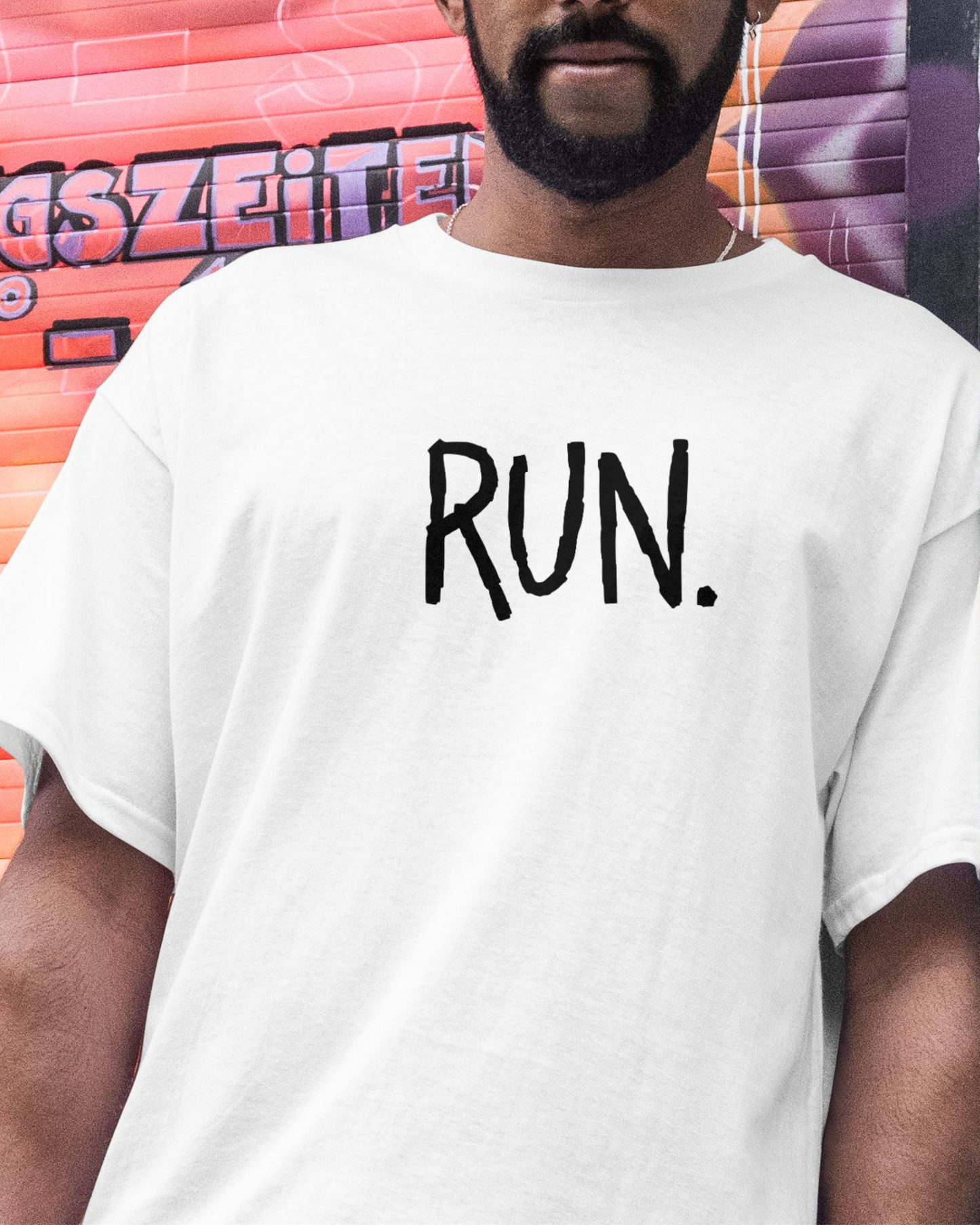 Jason V Halloween T-Shirt β Oversized Back Graphic | 'RUN.' Front Print | Horror Streetwear