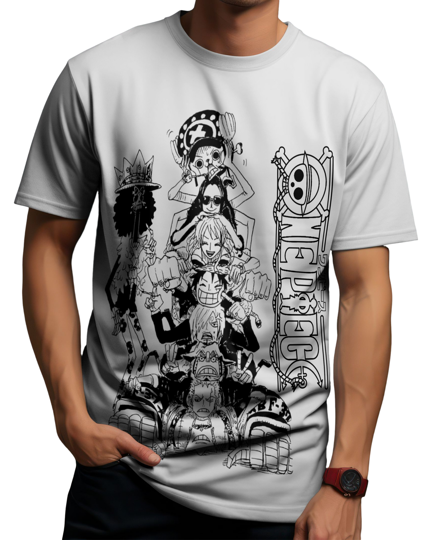Straw Hat Crew Anime T-Shirt | Oversized Front Graphic Anime Graphic Tee - Anime Fan Gift - Unisex Anime Shirt