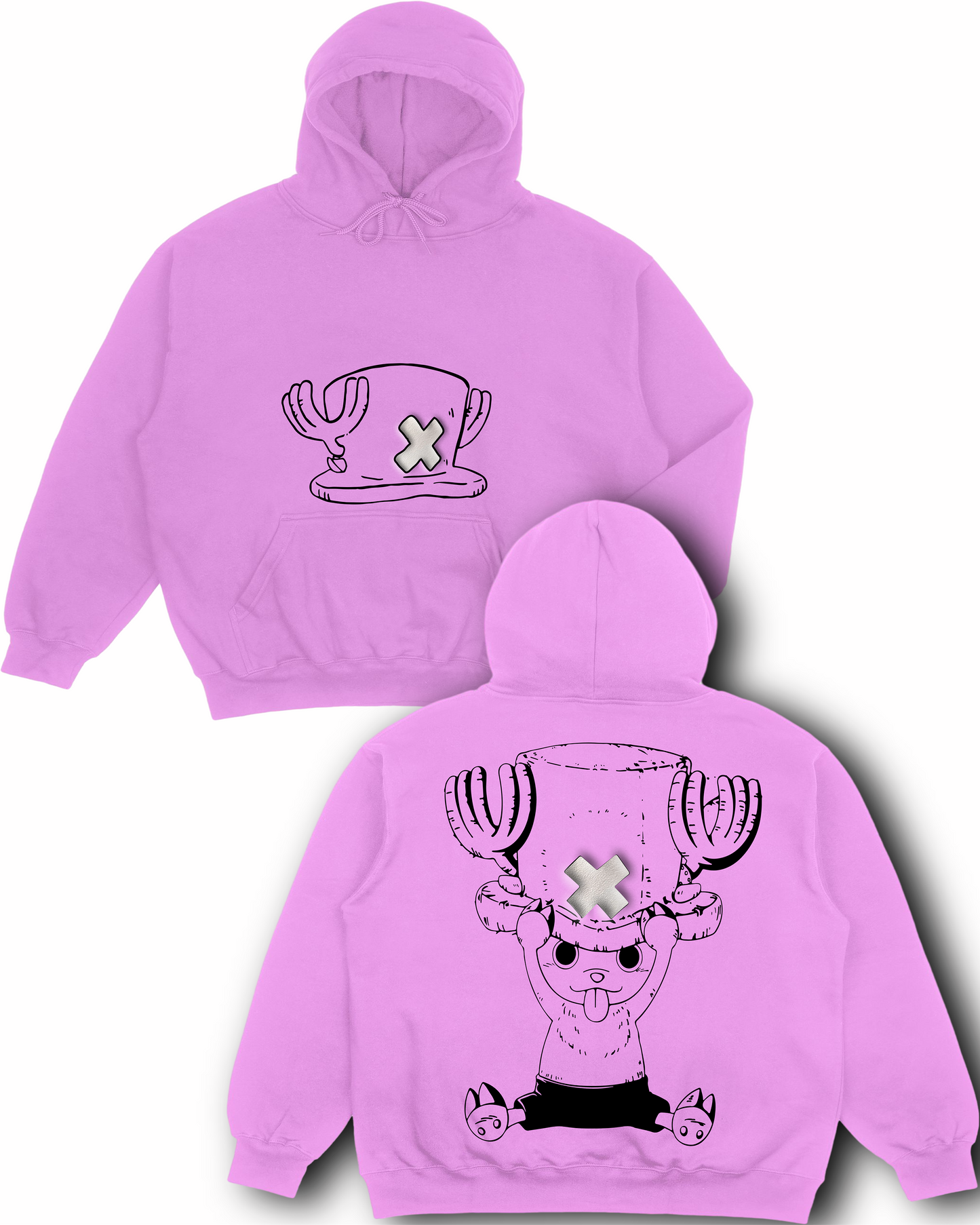 Oversized Chopper Hoodie – Puff Print X, Front Hat & Full Back Graphic , Tony Tony Chopper Unisex Anime Hoodie