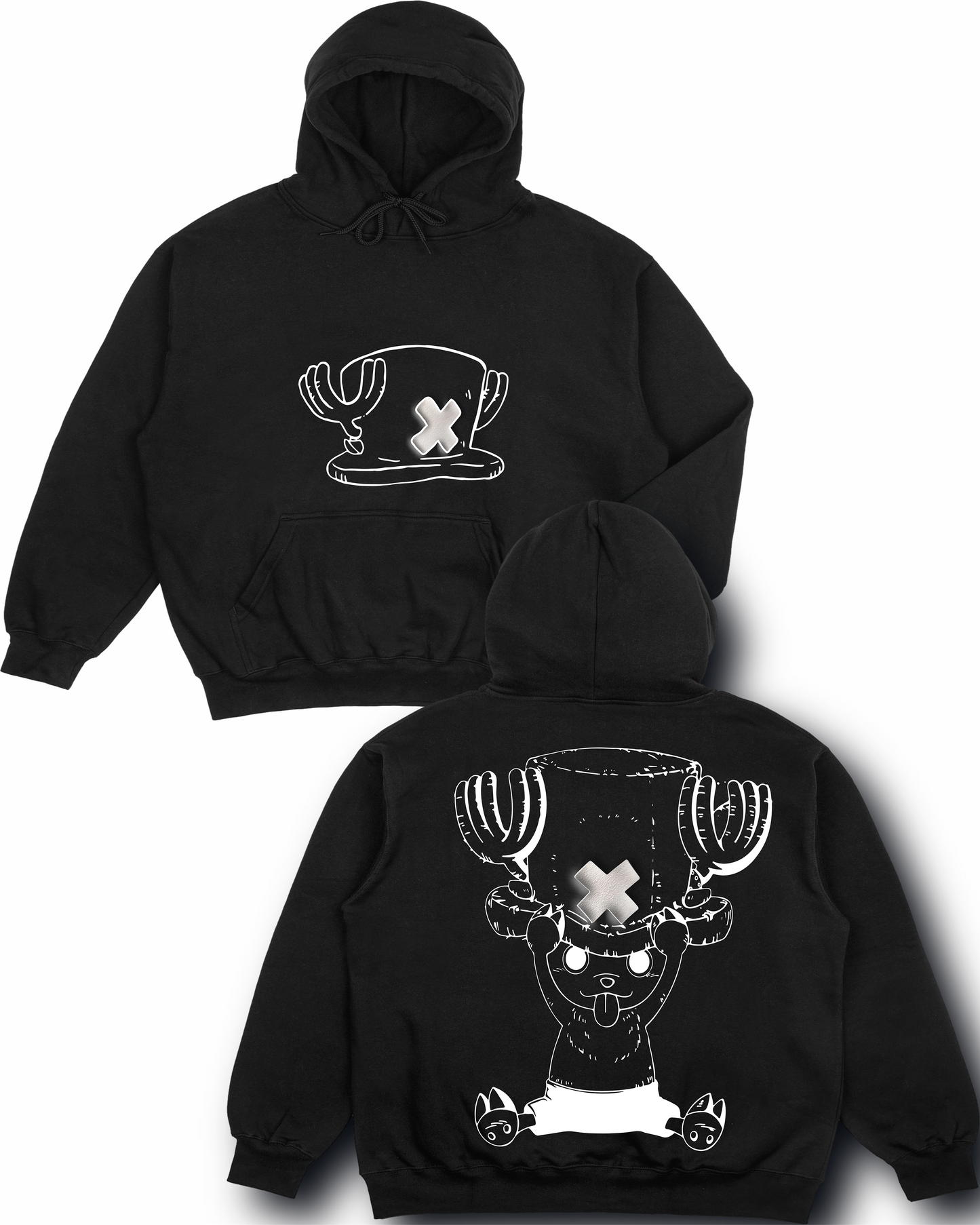 Oversized Chopper Hoodie – Puff Print X, Front Hat & Full Back Graphic , Tony Tony Chopper Unisex Anime Hoodie