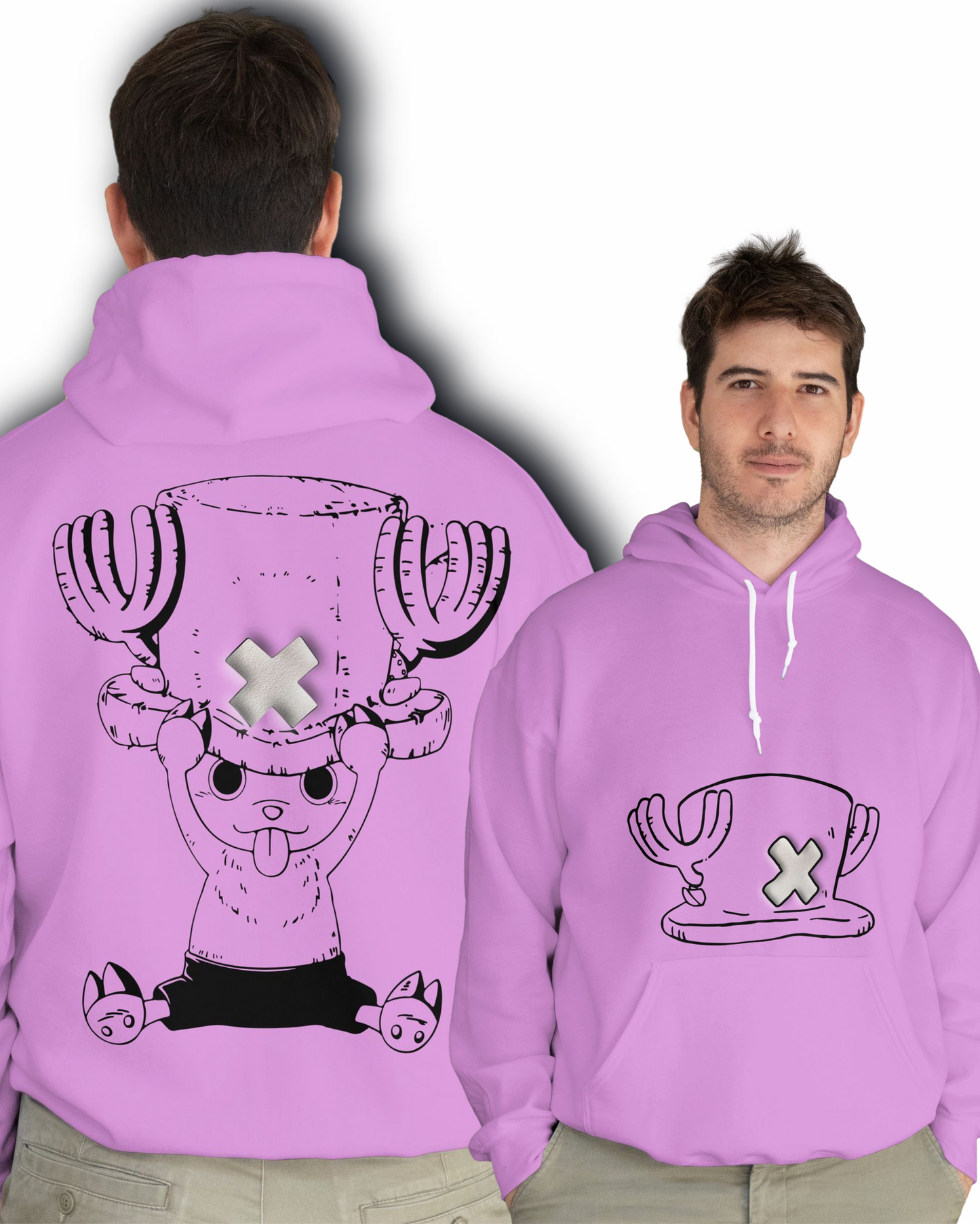 Oversized Chopper Hoodie – Puff Print X, Front Hat & Full Back Graphic , Tony Tony Chopper Unisex Anime Hoodie