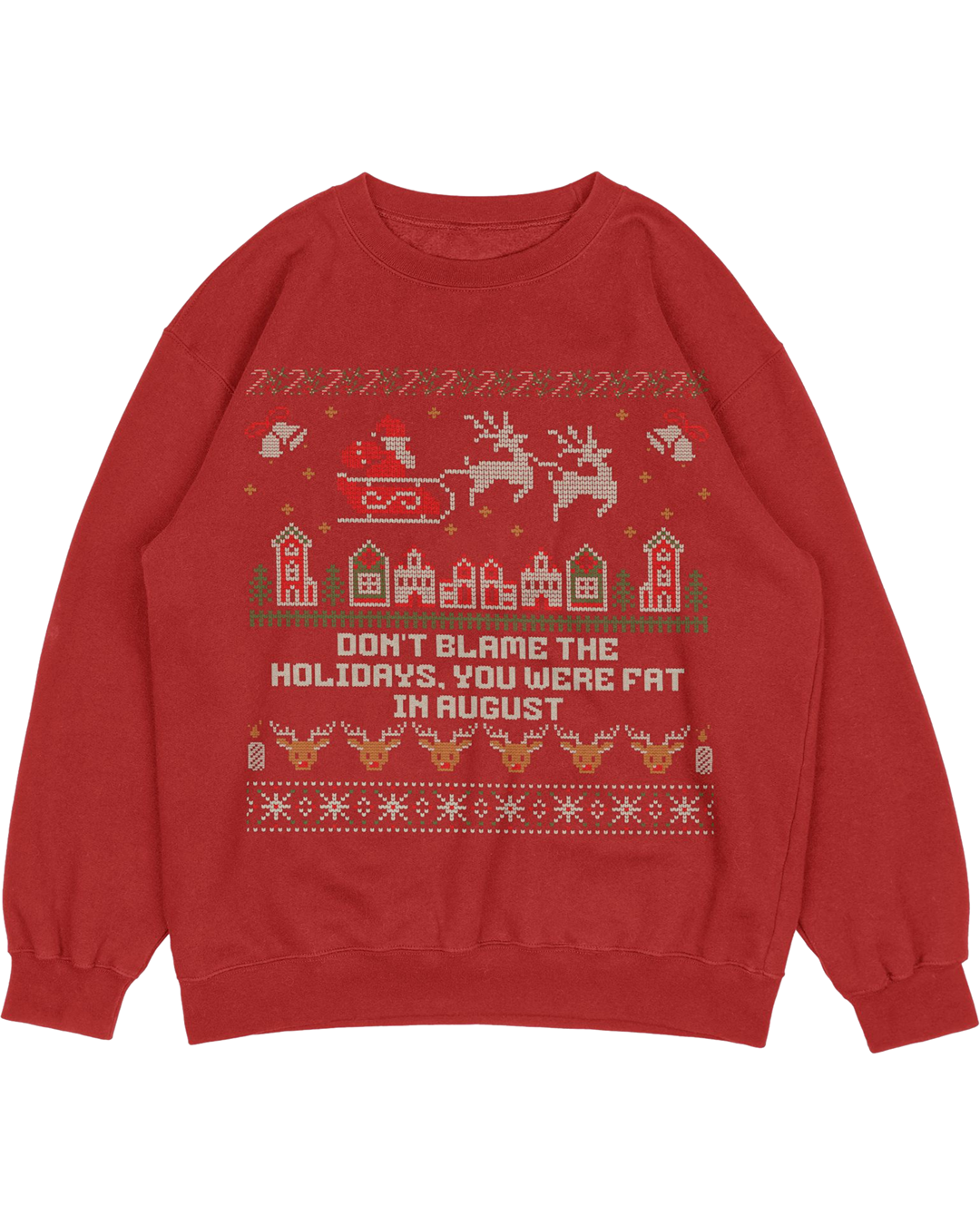 Funny Christmas Sweatshirt - "Don’t Blame the Holidays, You Were Fat in August"