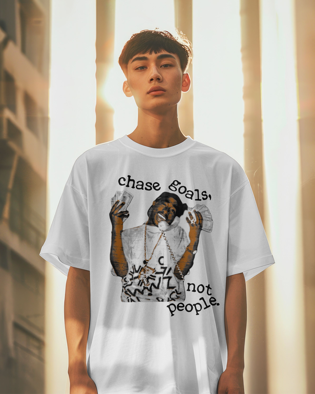 Chase Goals Not People – Bold Motivational Tee