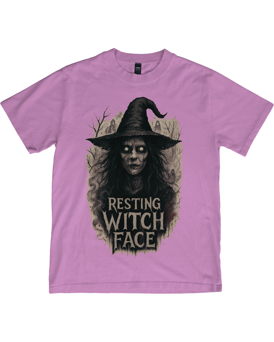 Resting Witch Face T-Shirt – Scary Witch Graphic | Funny Halloween Horror Tee | Unisex Cotton Shirt