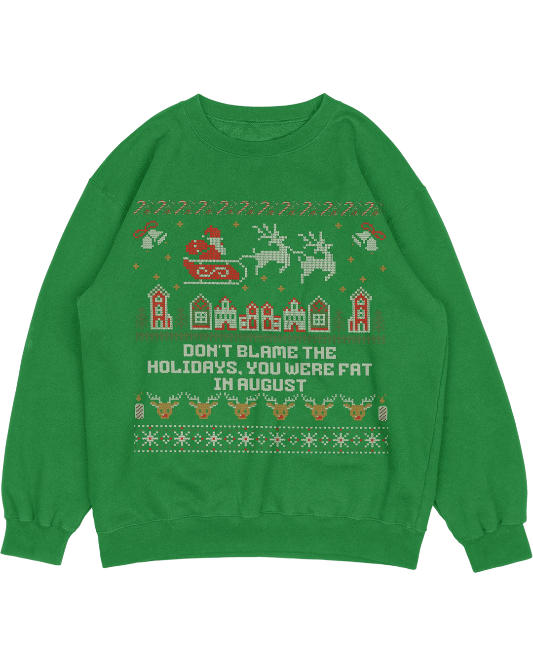 Funny Christmas Sweatshirt - "Don’t Blame the Holidays, You Were Fat in August"