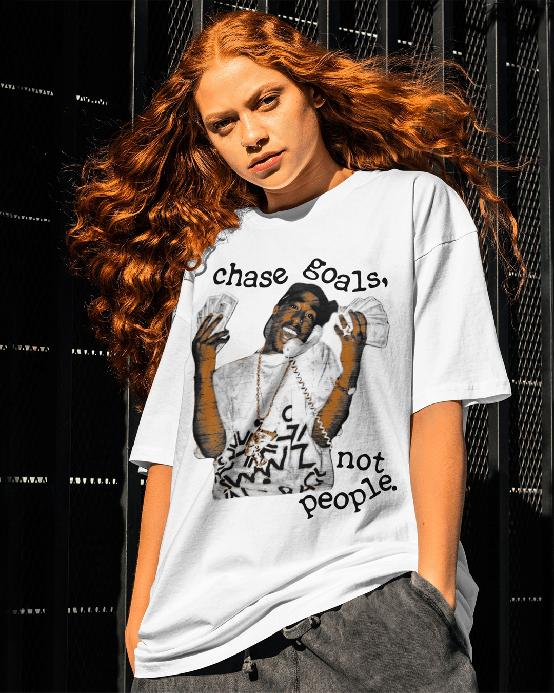 Chase Goals Not People – Bold Motivational Tee