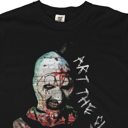 Horror Art Clown Distressed Oversized Graphic Tee