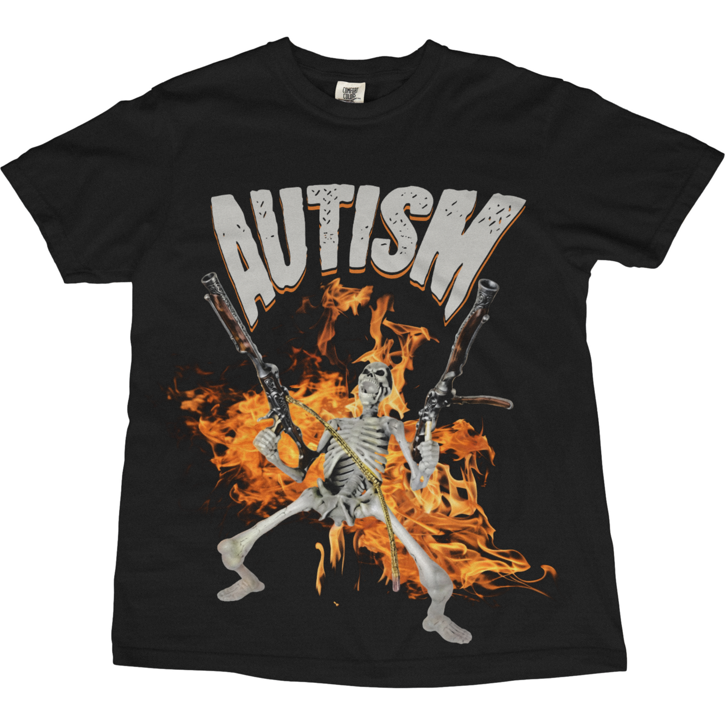 Autism Skull Meme Oversized Graphic Tee