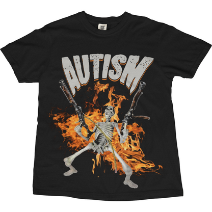 Autism Skull Meme Oversized Graphic Tee
