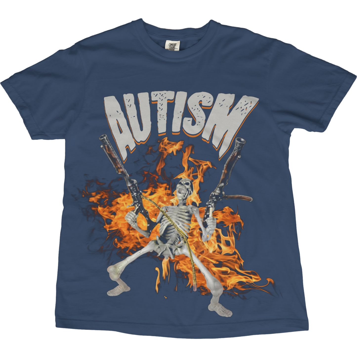 Autism Skull Meme Oversized Graphic Tee