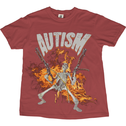 Autism Skull Meme Oversized Graphic Tee