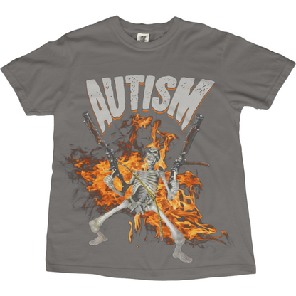 Autism Skull Meme Oversized Graphic Tee