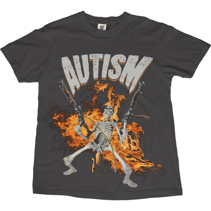 Autism Skull Meme Oversized Graphic Tee