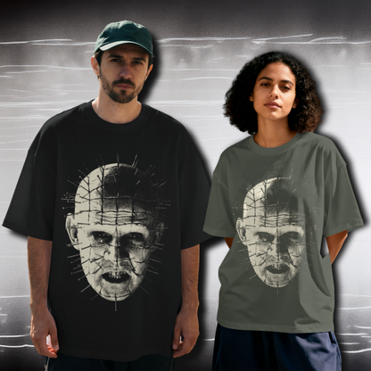 Pinhead Horror Oversized Graphic Tee W/Off-White Ink
