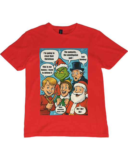 Christmas Movie T-Shirt Comic-Style  – Funny Holiday Group Graphic Tee