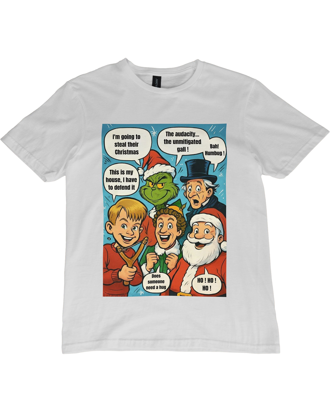 Christmas Movie T-Shirt Comic-Style  – Funny Holiday Group Graphic Tee