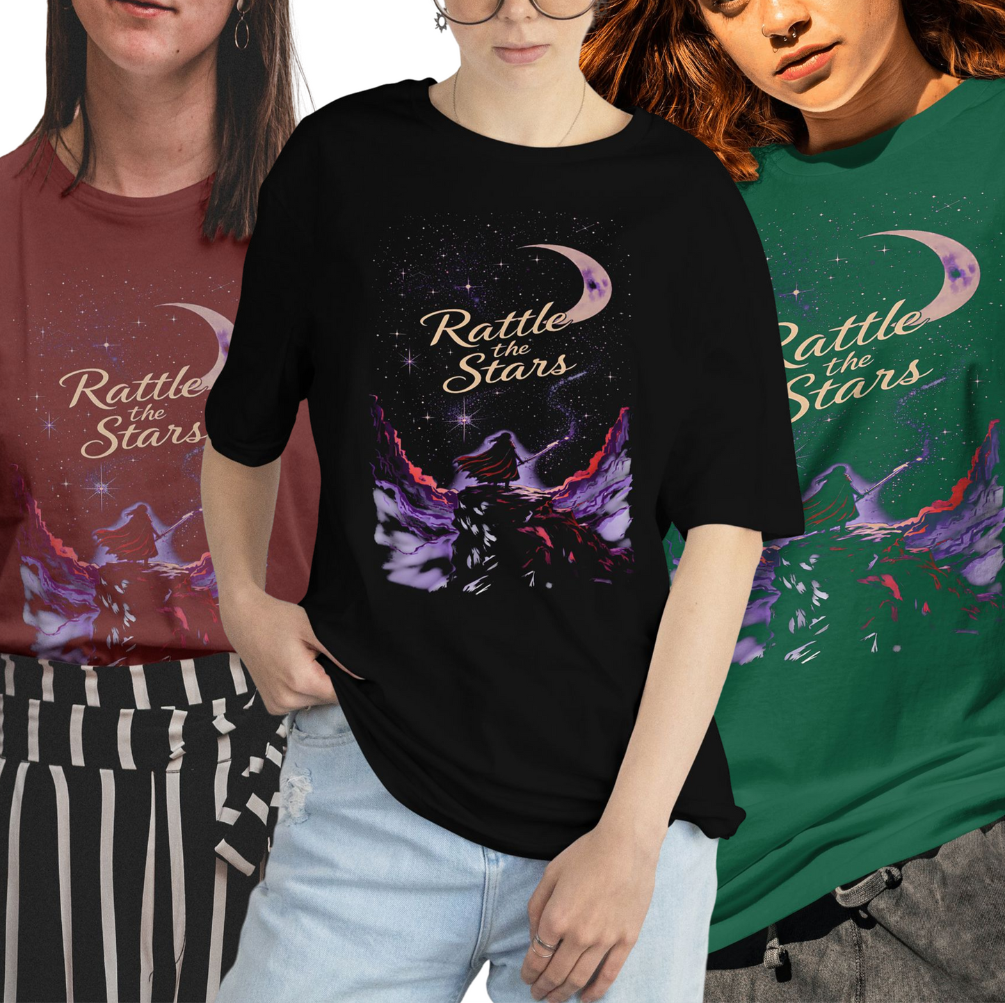 Rattle the Stars Shirt | Throne of Glass Inspired Tee | Celaena Sardothien Shirt | Celestial Galaxy Bookish T-Shirt