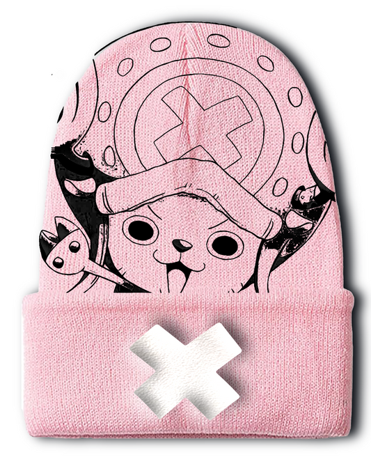 Tony Tony Chopper Beanie – Cozy Anime-Inspired Hat w/ 3D Puff “X” Design